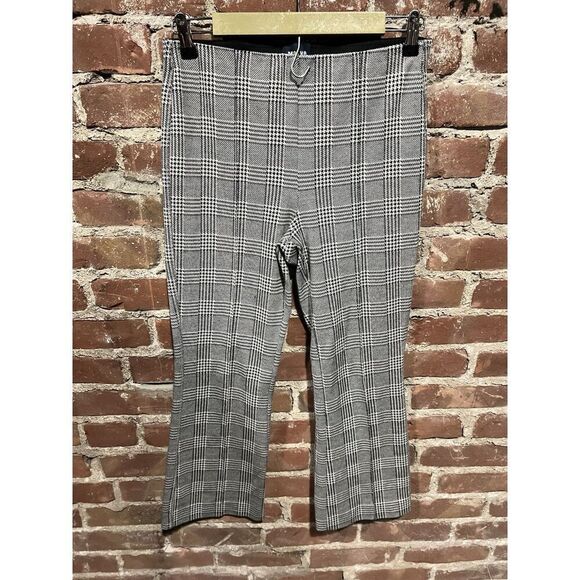 Maeve Women's Gray Plaid Flare Pants Size Small Stretch High Rise Tailored Fit - Picture 1 of 4